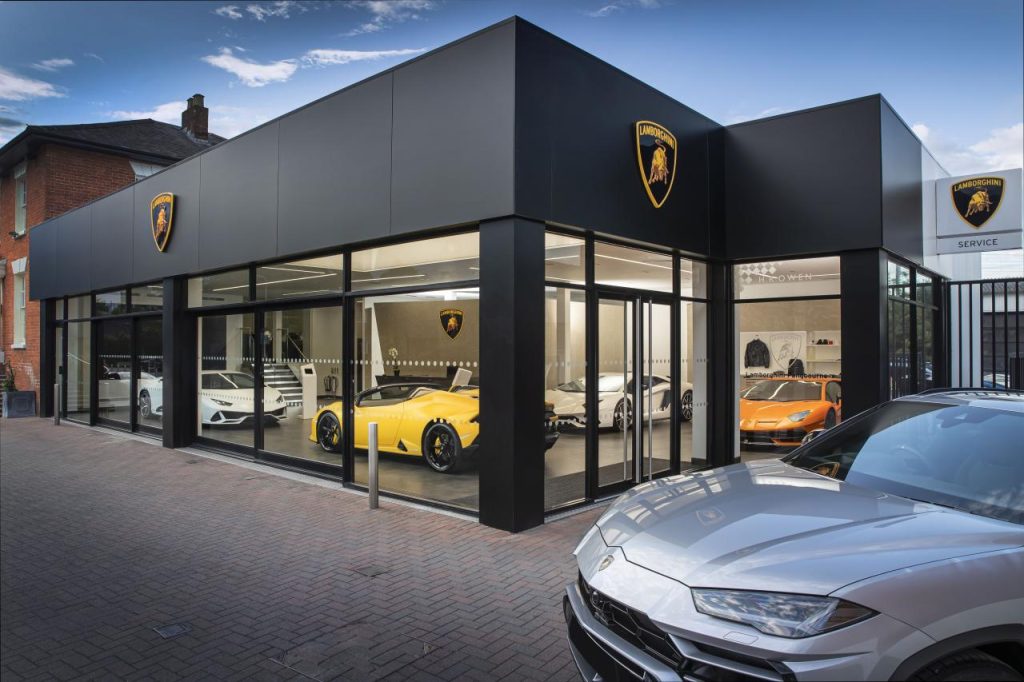 Lamborghini dealership pangbourne car dealer exterior